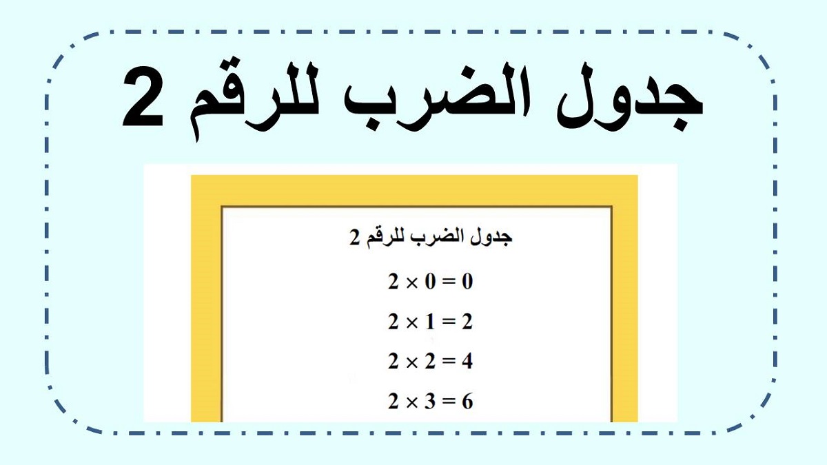 جدول الضرب 2