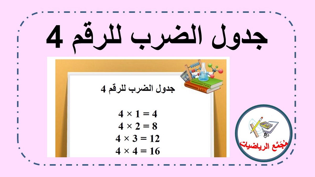 جدول ضرب 4