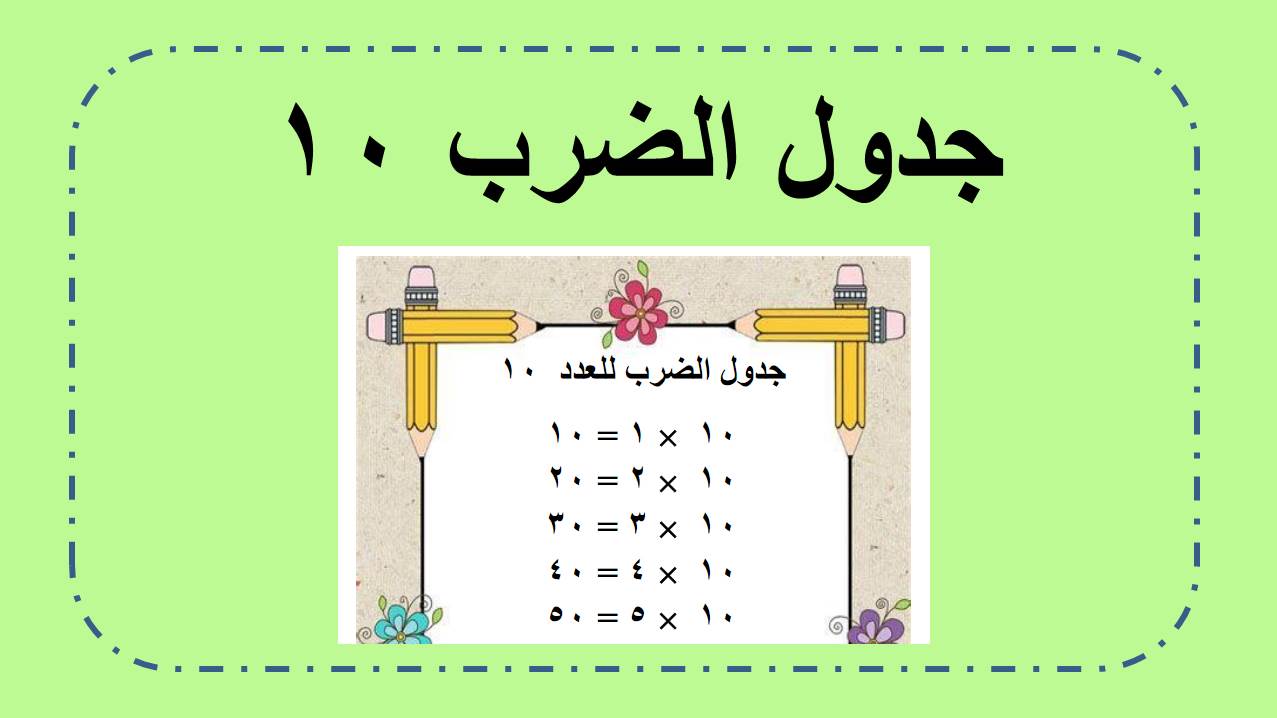  جدول ضرب ١٠