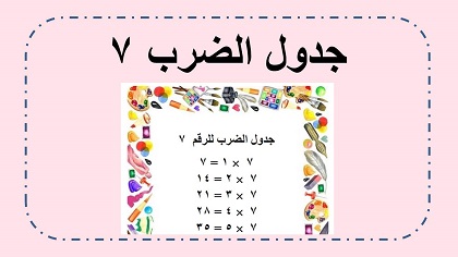 جدول ضرب ٧