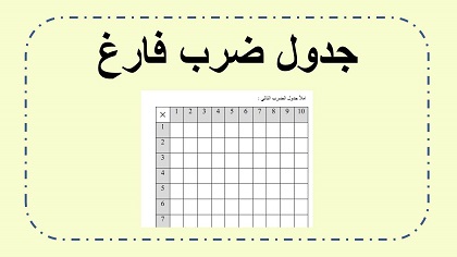 جدول الضرب فارغ