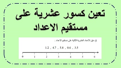 كسور عشرية على مستقيم الاعداد