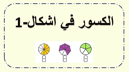 كسور ملونة في اشكال