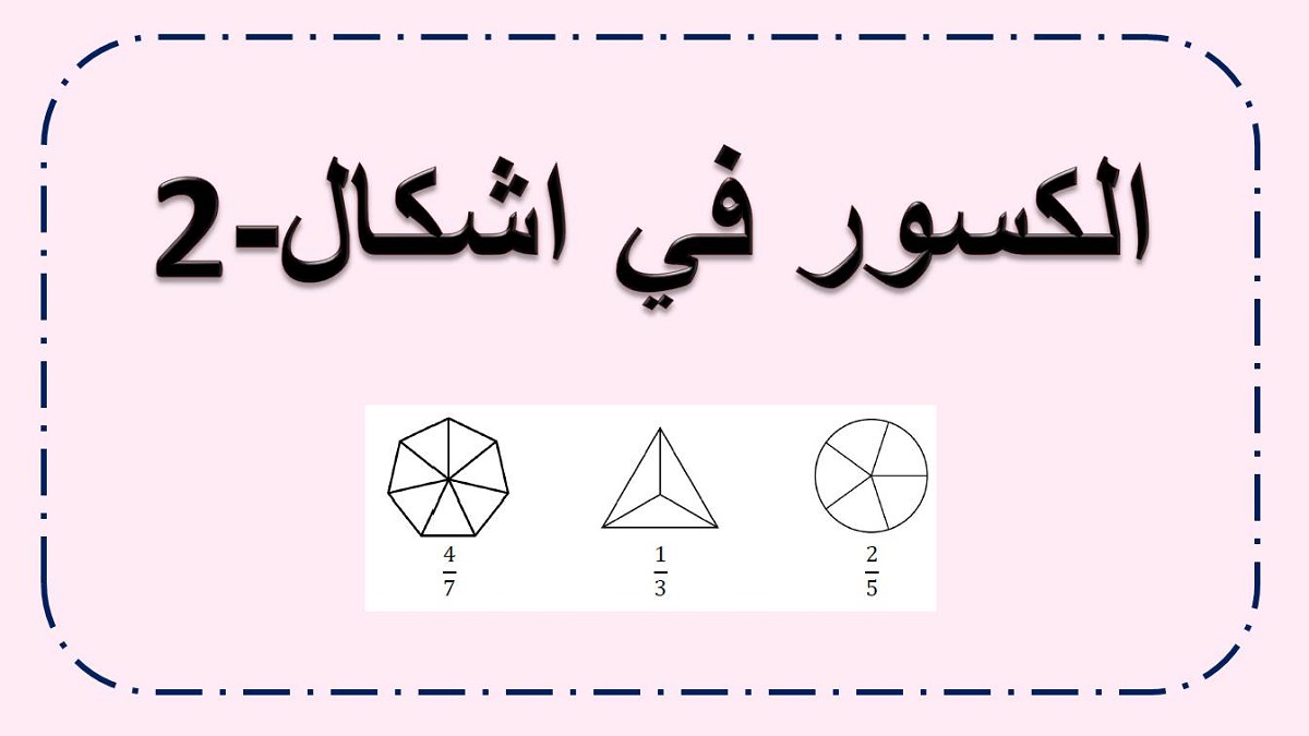 تلوين كسور في اشكال مختلفة