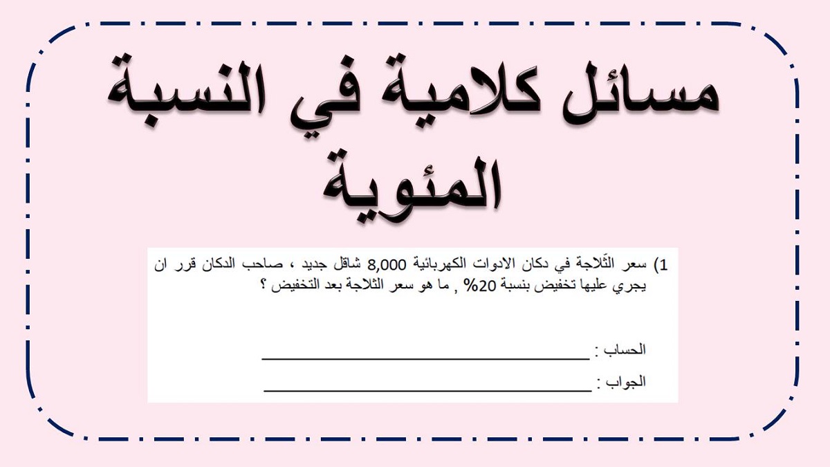 مسائل كلامية في موضوع النسبة المئوية